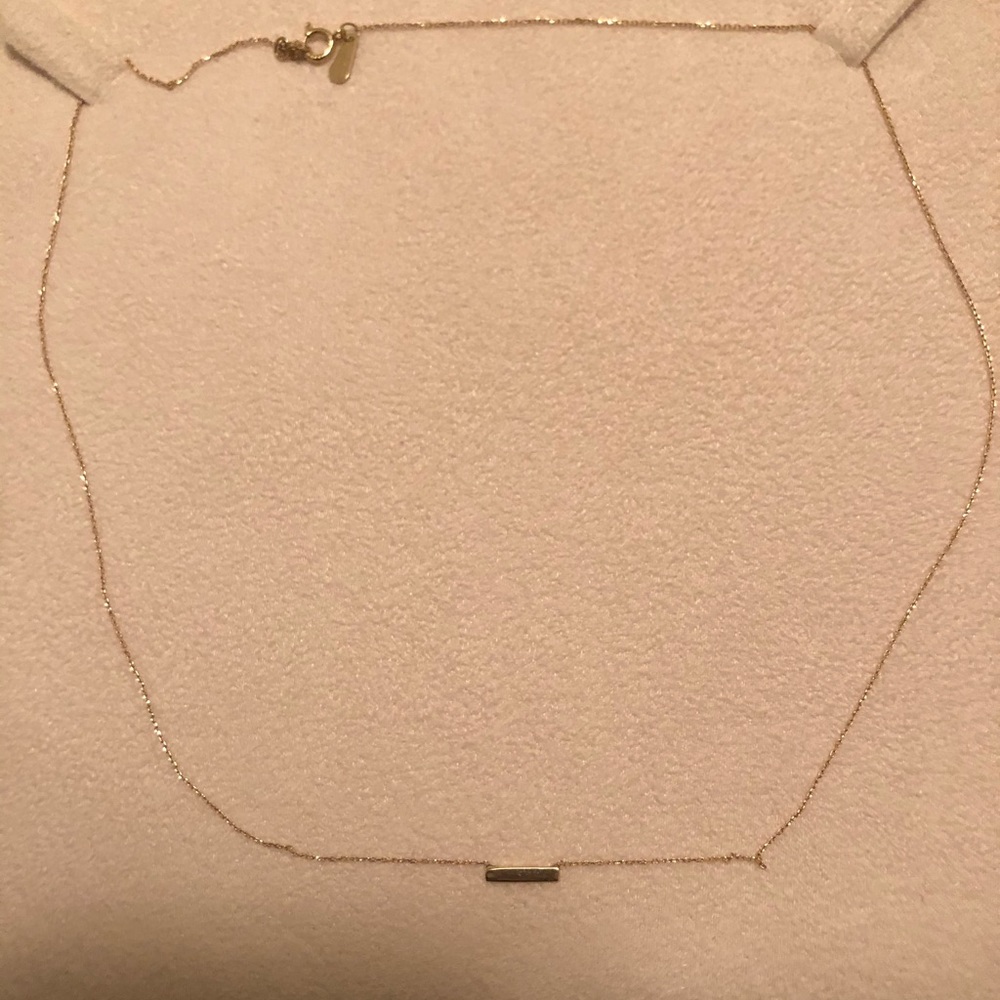Adina Reyter tiny bar 14k gold necklace